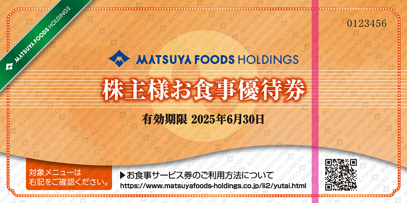 株主様お食事ご優待券