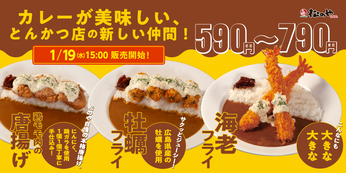 美味いのはとんかつだけじゃない！「3種のトッピングカレー」新発売